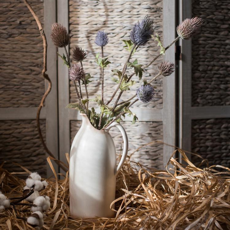 Faux Silk Artificial Thistle Flower Stem 26" Tall