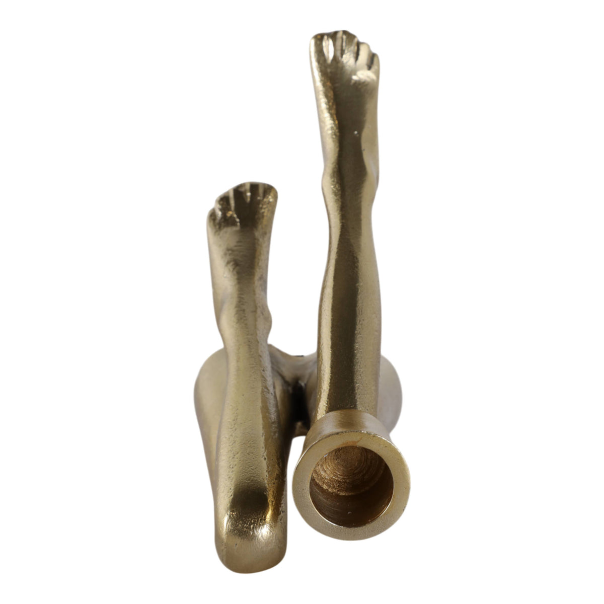 Metal Bent Legs Modern Taper Candle Holder - Gold, 6 in.