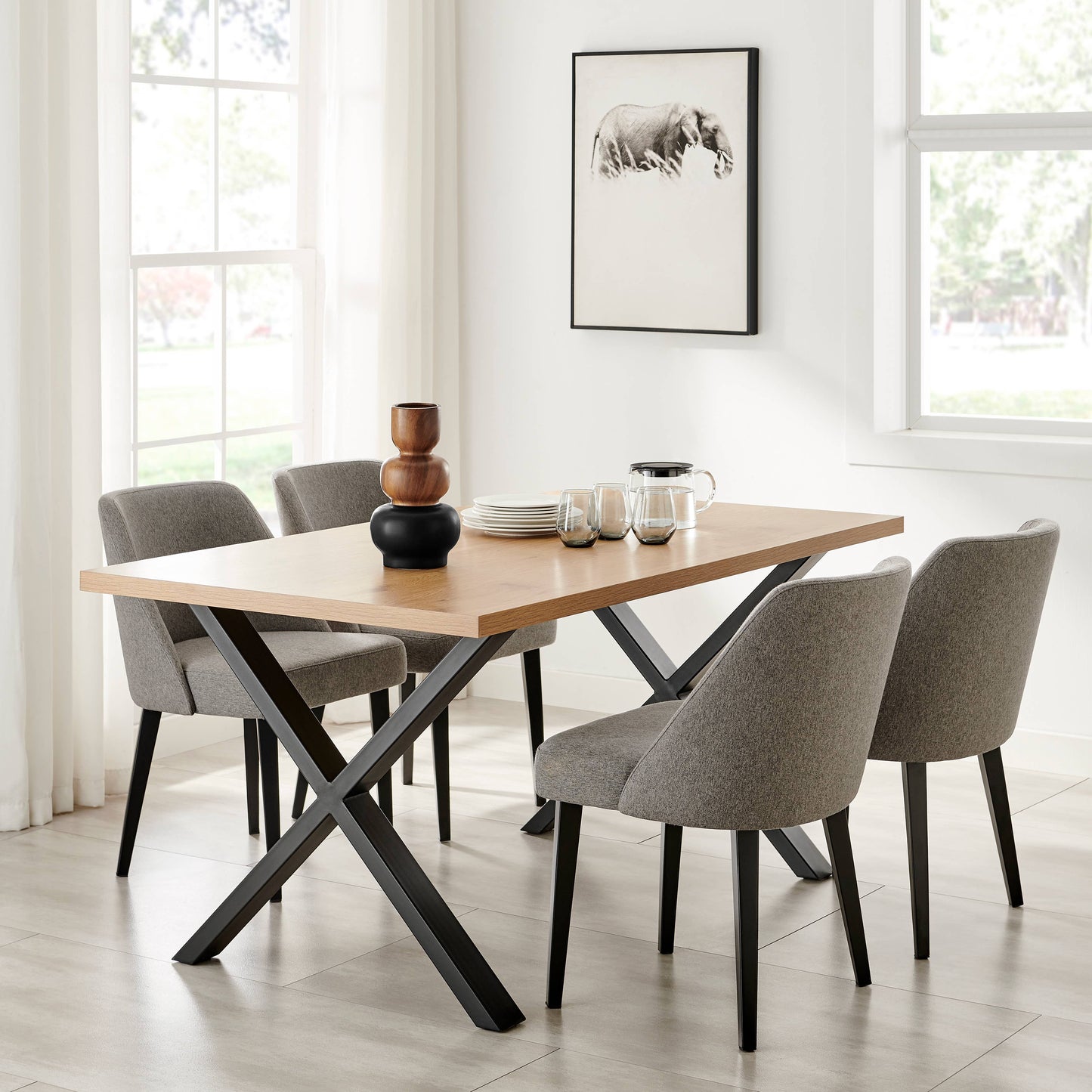 Milo Trinnet 3 Tier Stack Two Tone Vase Black and Walnut