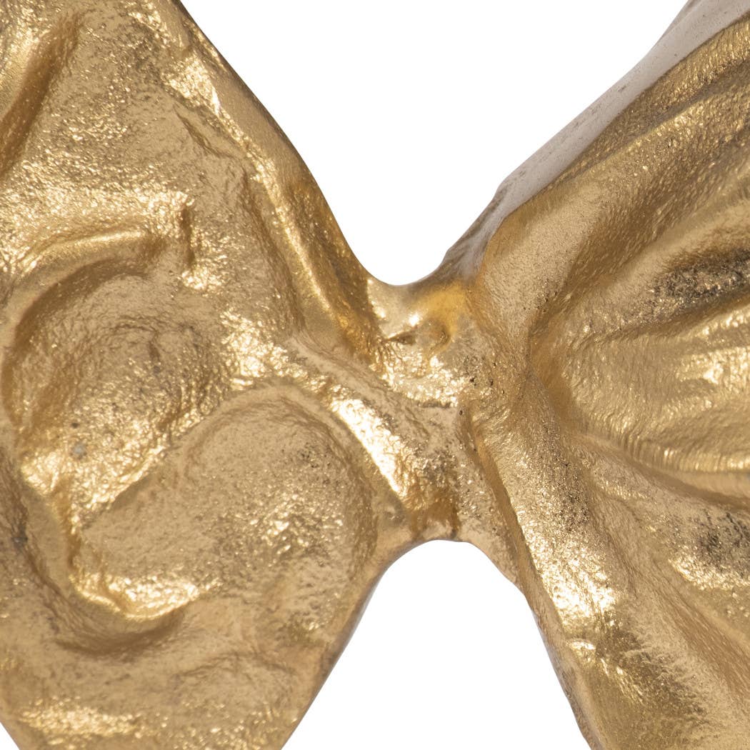 Gold 9 in. Metal Modern Solid Wrapped Candy Figurine