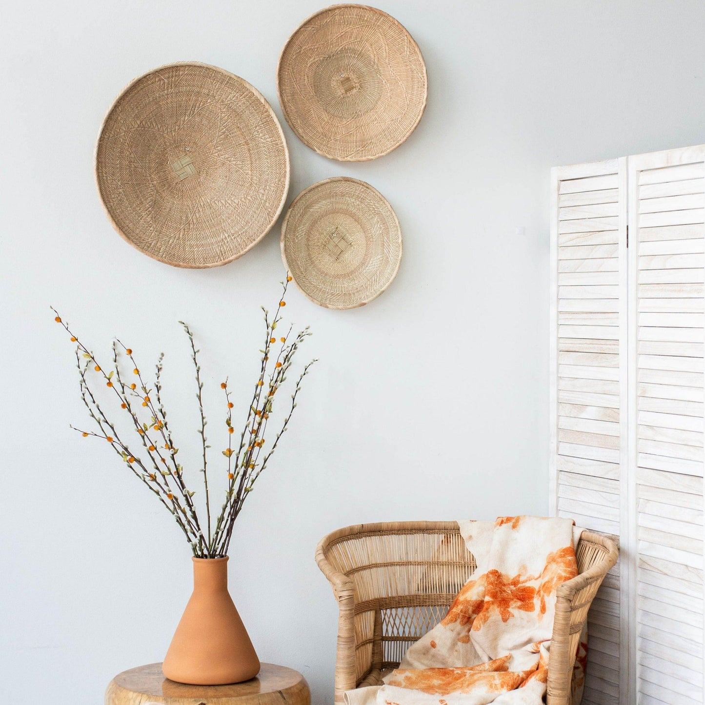 Binga Blonde Natural Woven Wall Basket