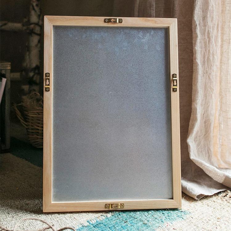 Black Magnetic Chalk Board with Solid Wood Frame