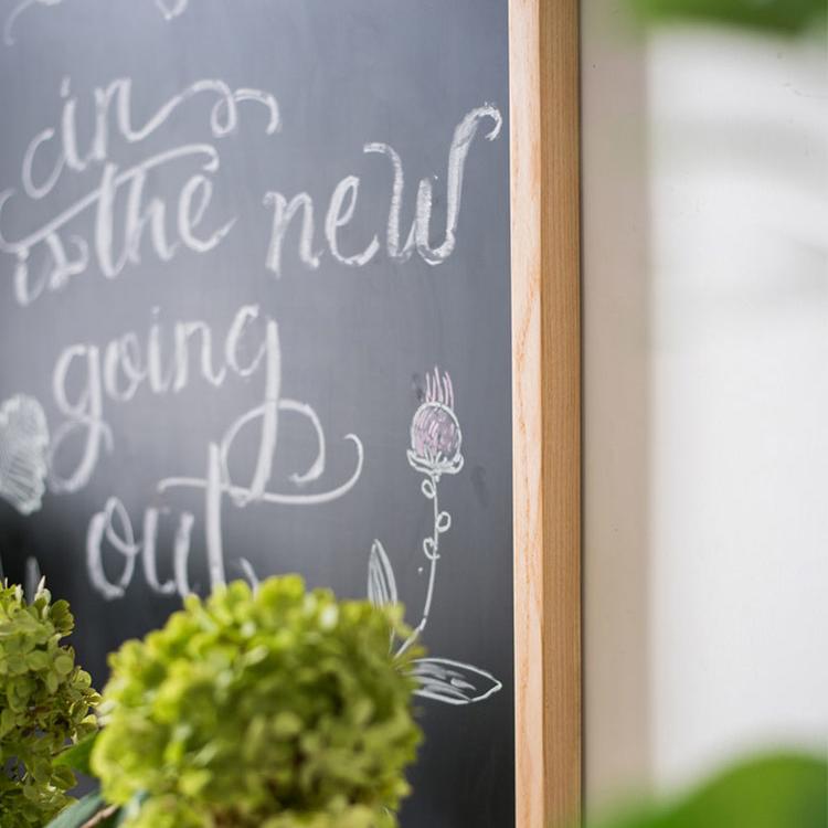 Black Magnetic Chalk Board with Solid Wood Frame