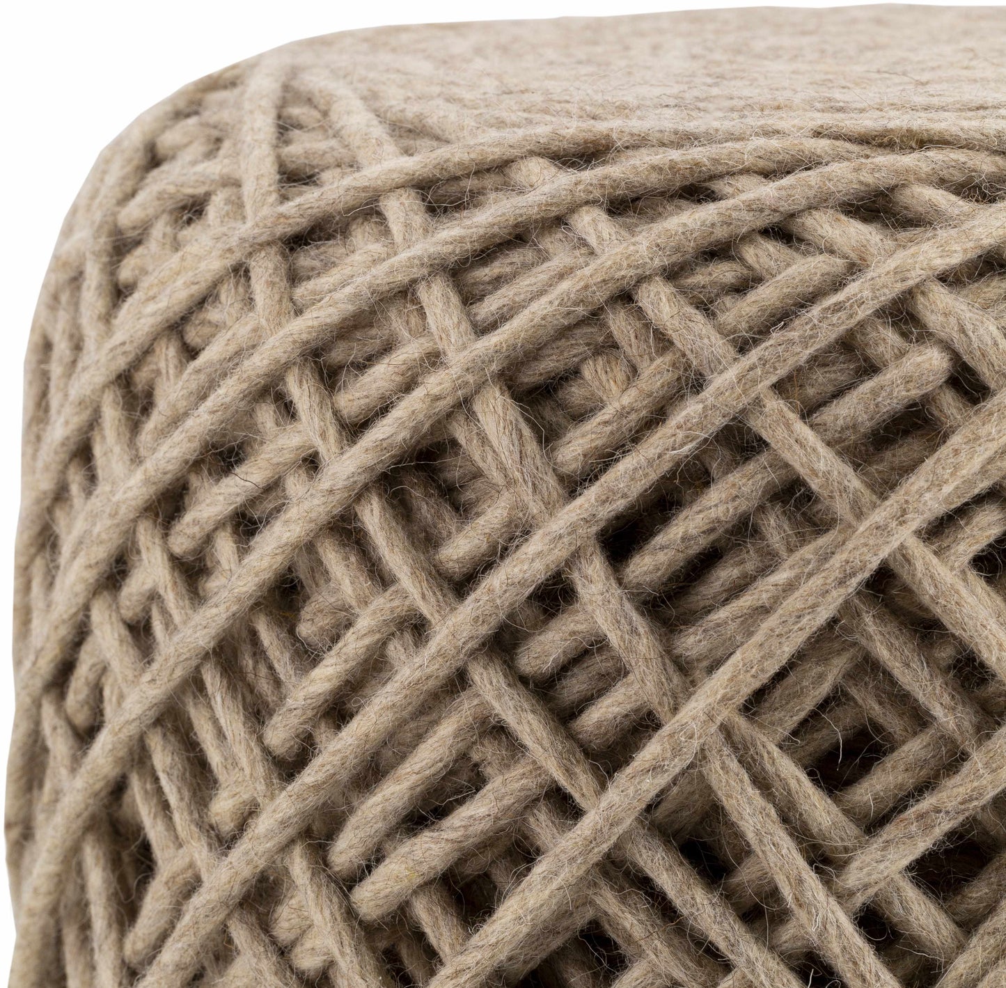 Bellingen Gray Handwoven Textured Pouf
