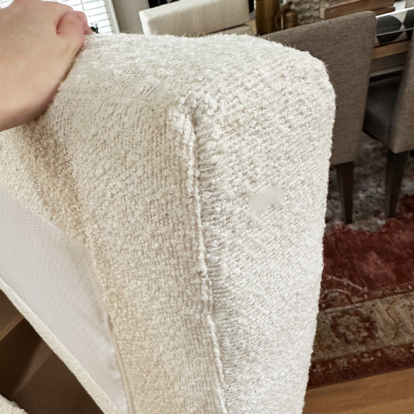 56 Inch Modern Boucle Accent Bench with Round Pillows