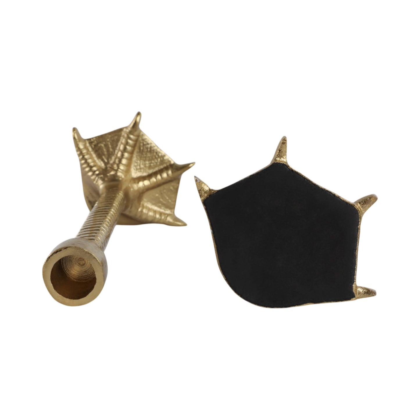 Metal Bird Legs Taper Candle Holders Set of 2 - Gold, 9 in.