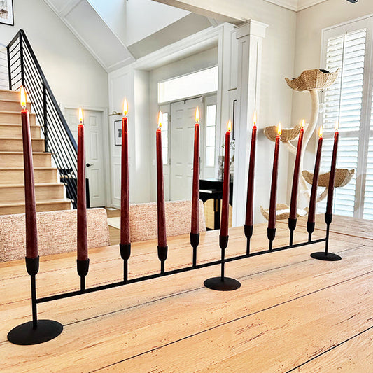 Matte Black 11-Taper Candle Holder