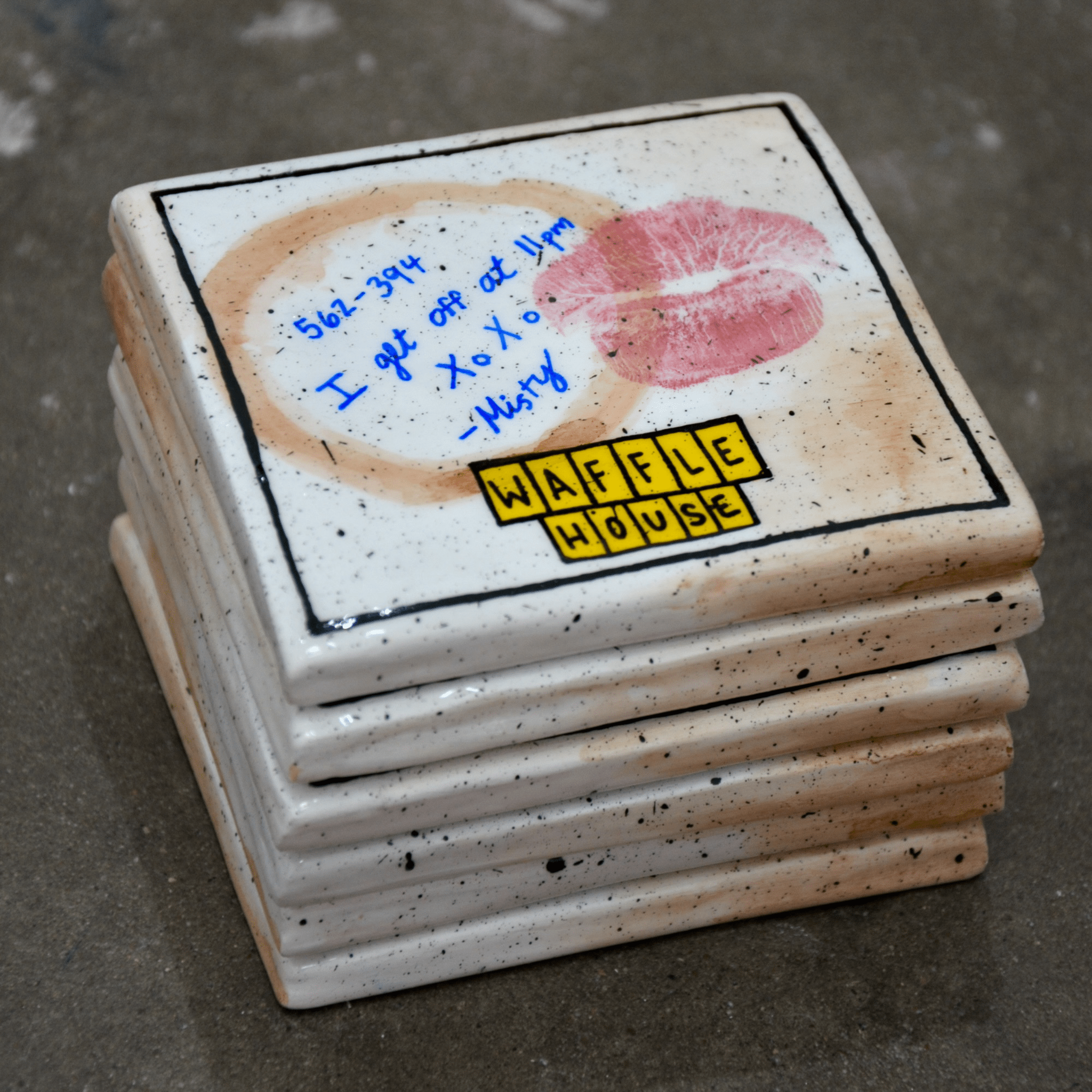 USED DINER NAPKIN COASTER