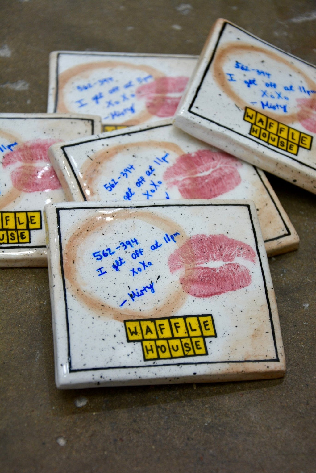 USED DINER NAPKIN COASTER