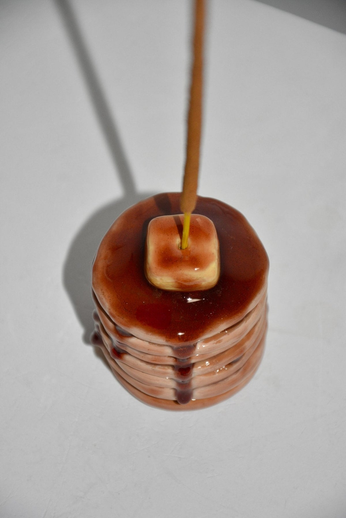 CERAMIC PANCAKE STACK INCENSE HOLDER