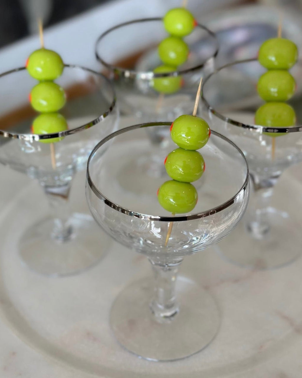 CERAMIC PIMENTO OLIVES - SET OF THREE