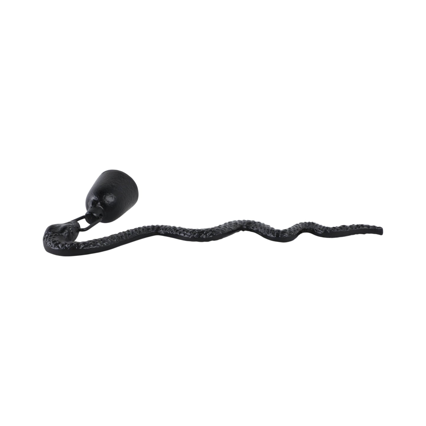Metal Modern Snake Figurine Candle Snuffer - Black, 11 in.