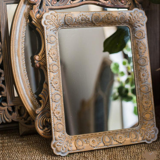 Decorative Mirror French Style Carving Frame Wall Mirror Rectangular