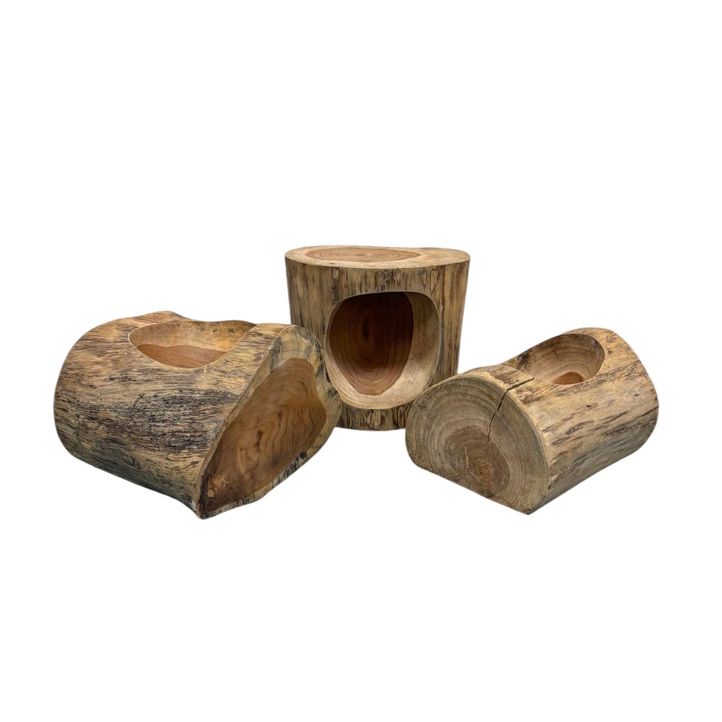 Wood Planter-Teakwood Log
