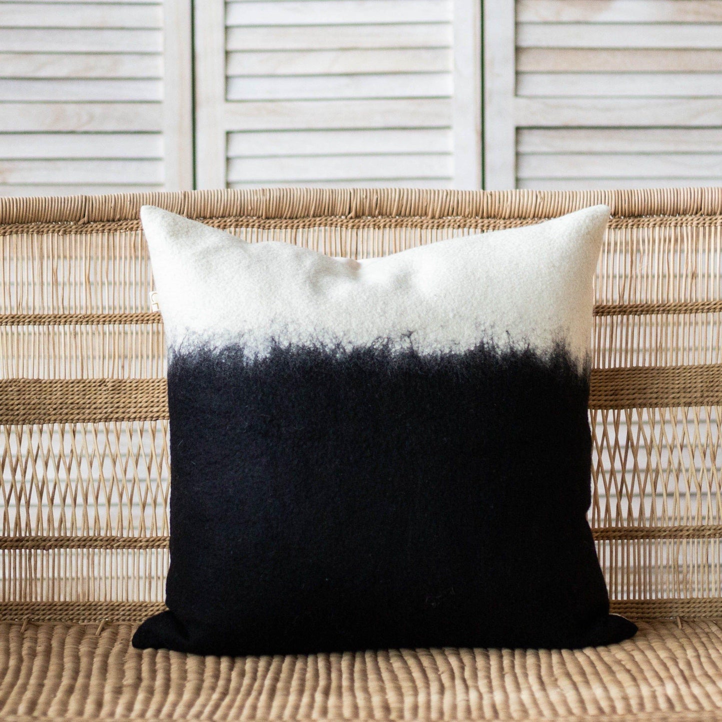 Eclipse Dip-Dyed Organic Wool Throw Pillow