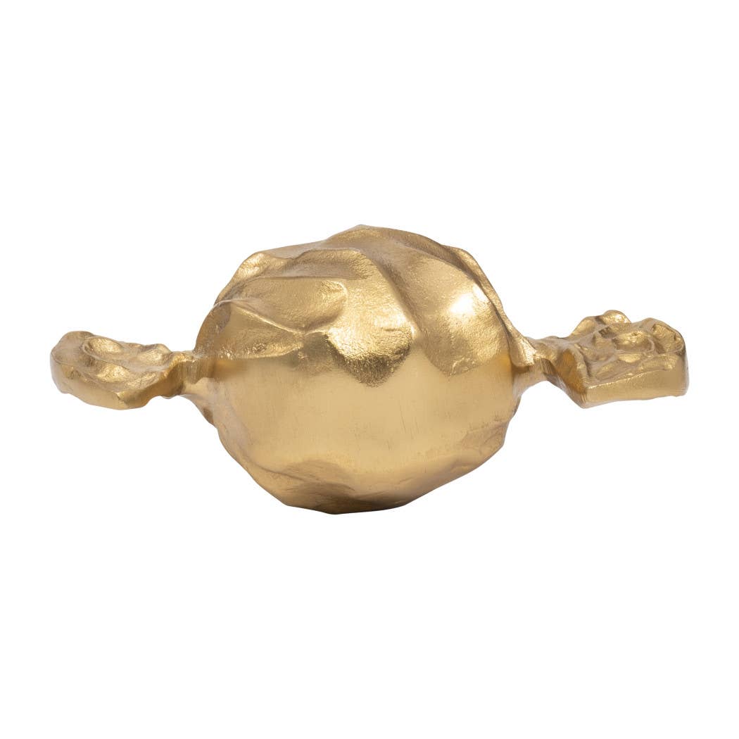 Gold 9 in. Metal Modern Solid Wrapped Candy Figurine