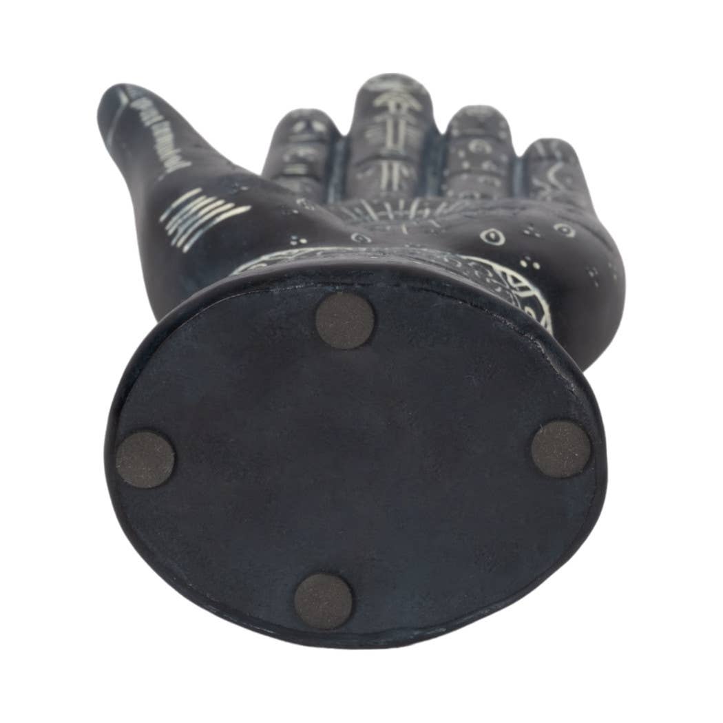 Resin Tattoo Symbolic Hand Sculpture - Black, 10 in.