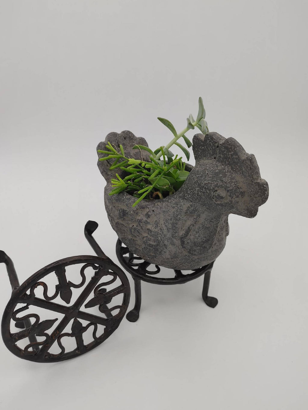 4" Round Wrought Iron Plant Stand
