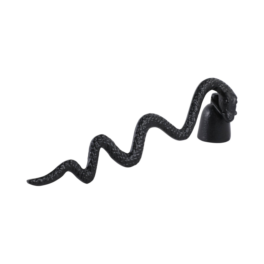 Metal Modern Snake Figurine Candle Snuffer - Black, 11 in.