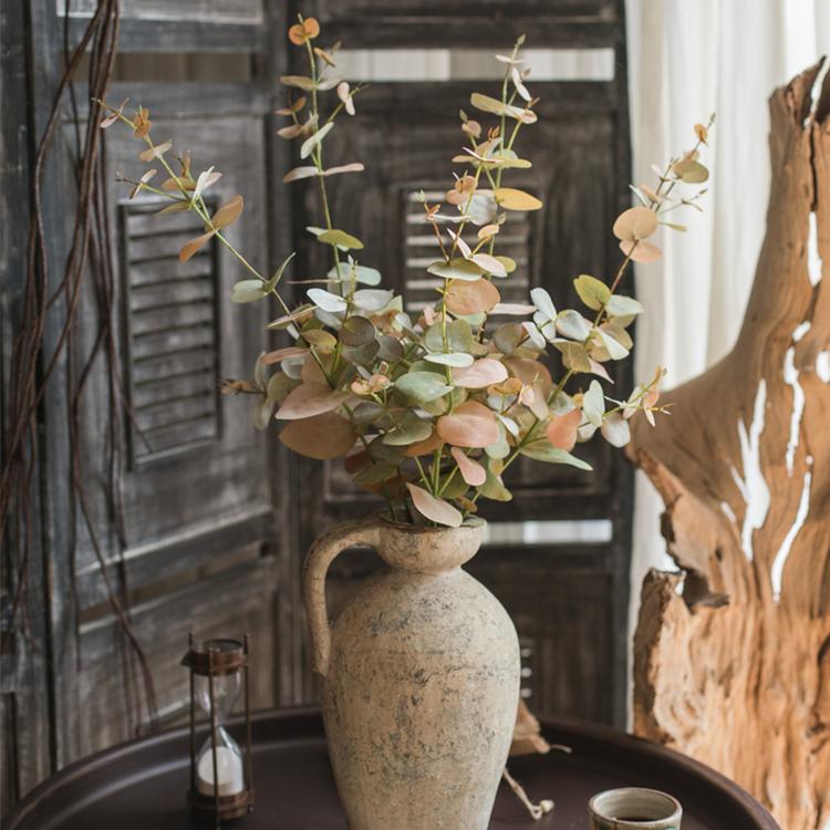 Faux Leaf Autumn Eucalyptus Artificial Stem