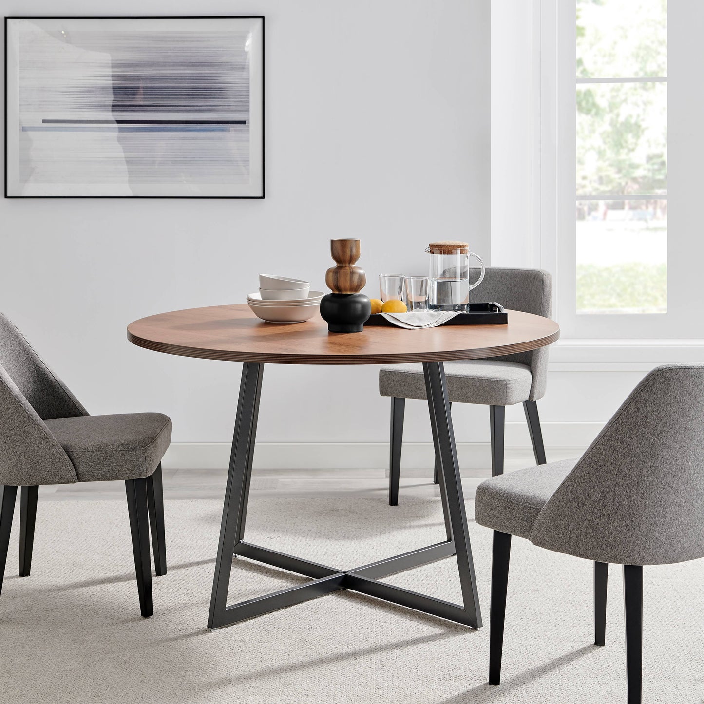 Milo Trinnet 3 Tier Stack Two Tone Vase Black and Walnut