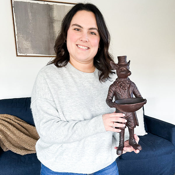 Standing Fox Bronze Bowl | Dapper Critters Collection