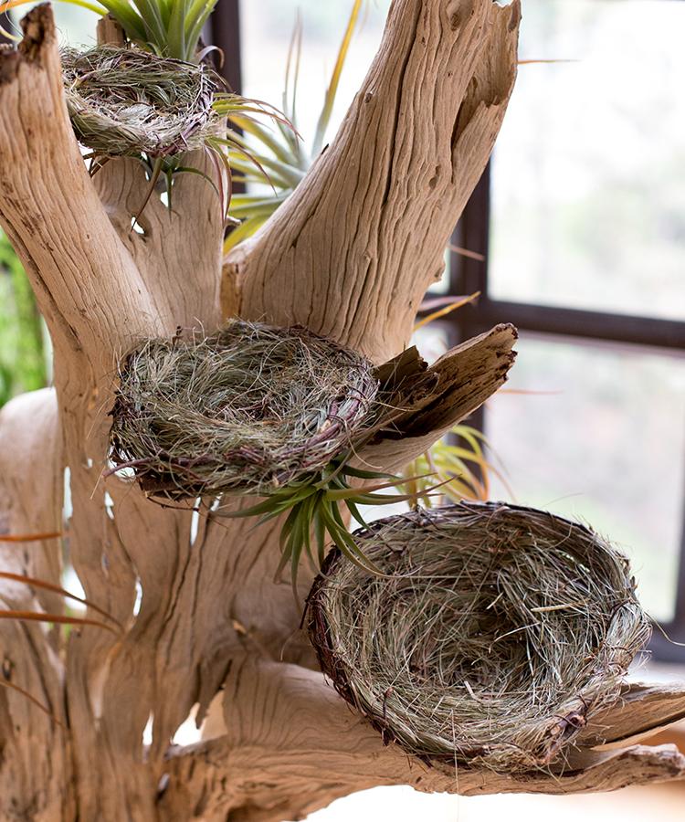 Handmade Grass Willow Bird's Nest Ornament Set of 3