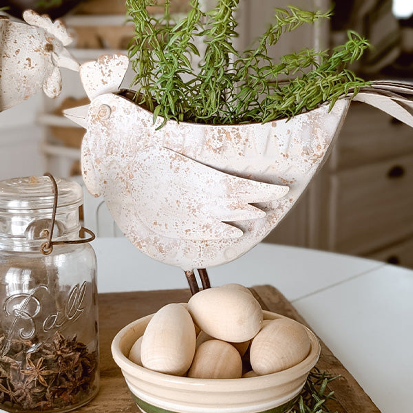 Indoor/Outdoor Distressed Hen Planter, Choose Your Style