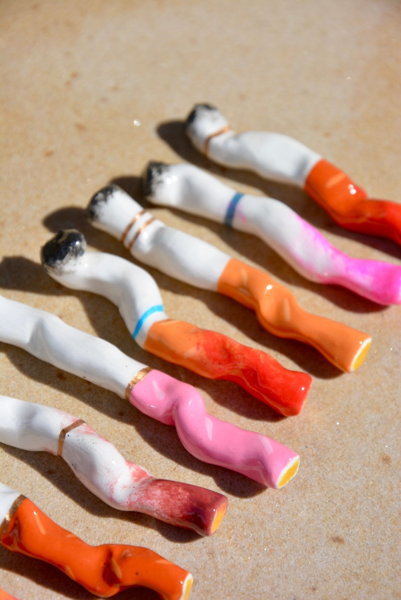 LONG VANITY CERAMIC CIGARETTES - SET OF EIGHT