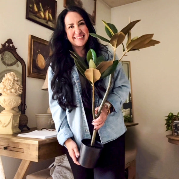 31 Inch Potted Faux Magnolia Tree