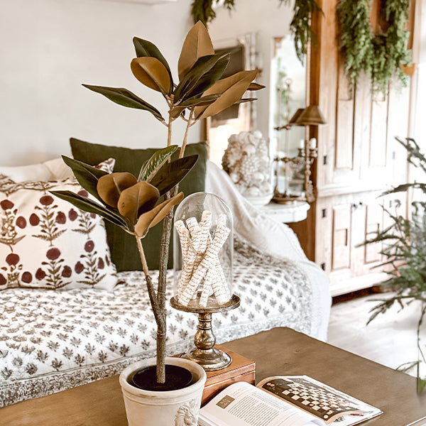31 Inch Potted Faux Magnolia Tree
