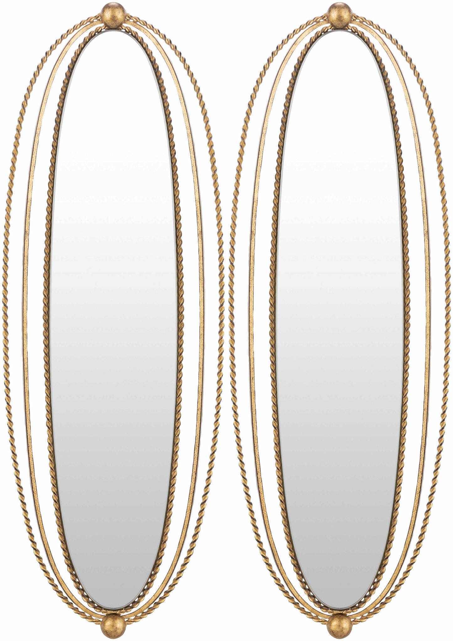 McCordsville Gold Brass Oval Mirror Set