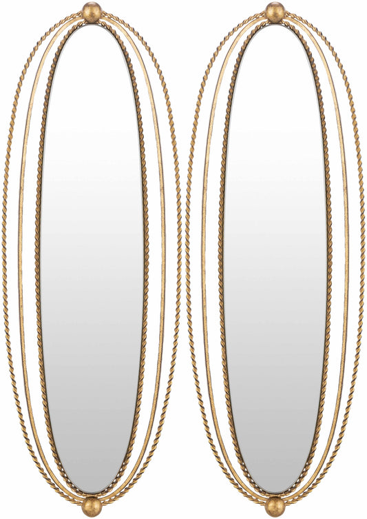 McCordsville Gold Brass Oval Mirror Set