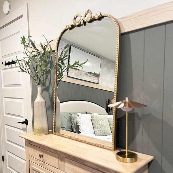 Antique Gold Bow Mirror, Choose Your Size