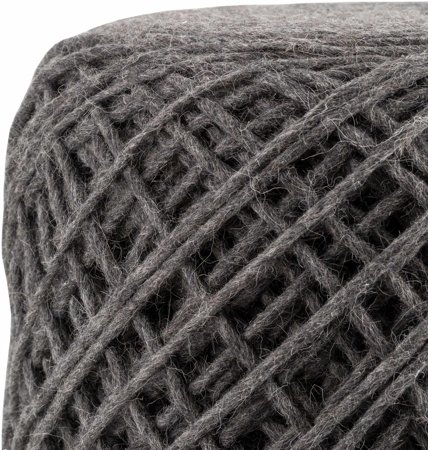 Moapa Charcoal Wool Pouf