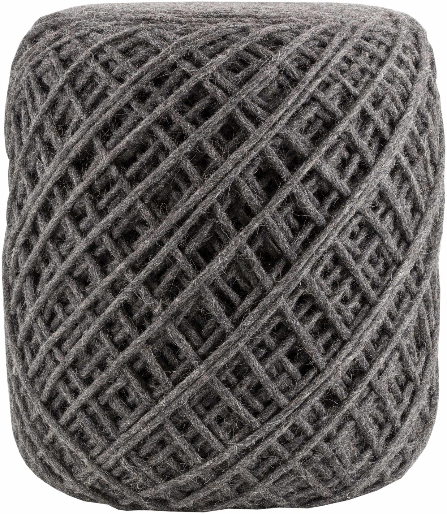 Moapa Charcoal Wool Pouf
