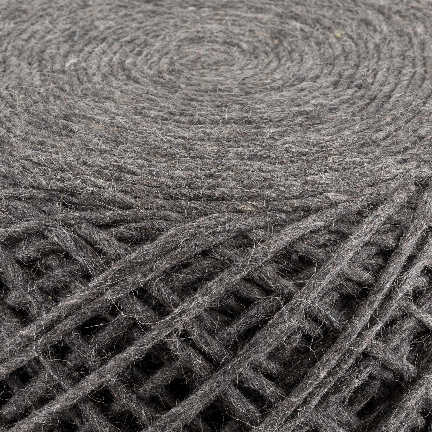 Moapa Charcoal Wool Pouf