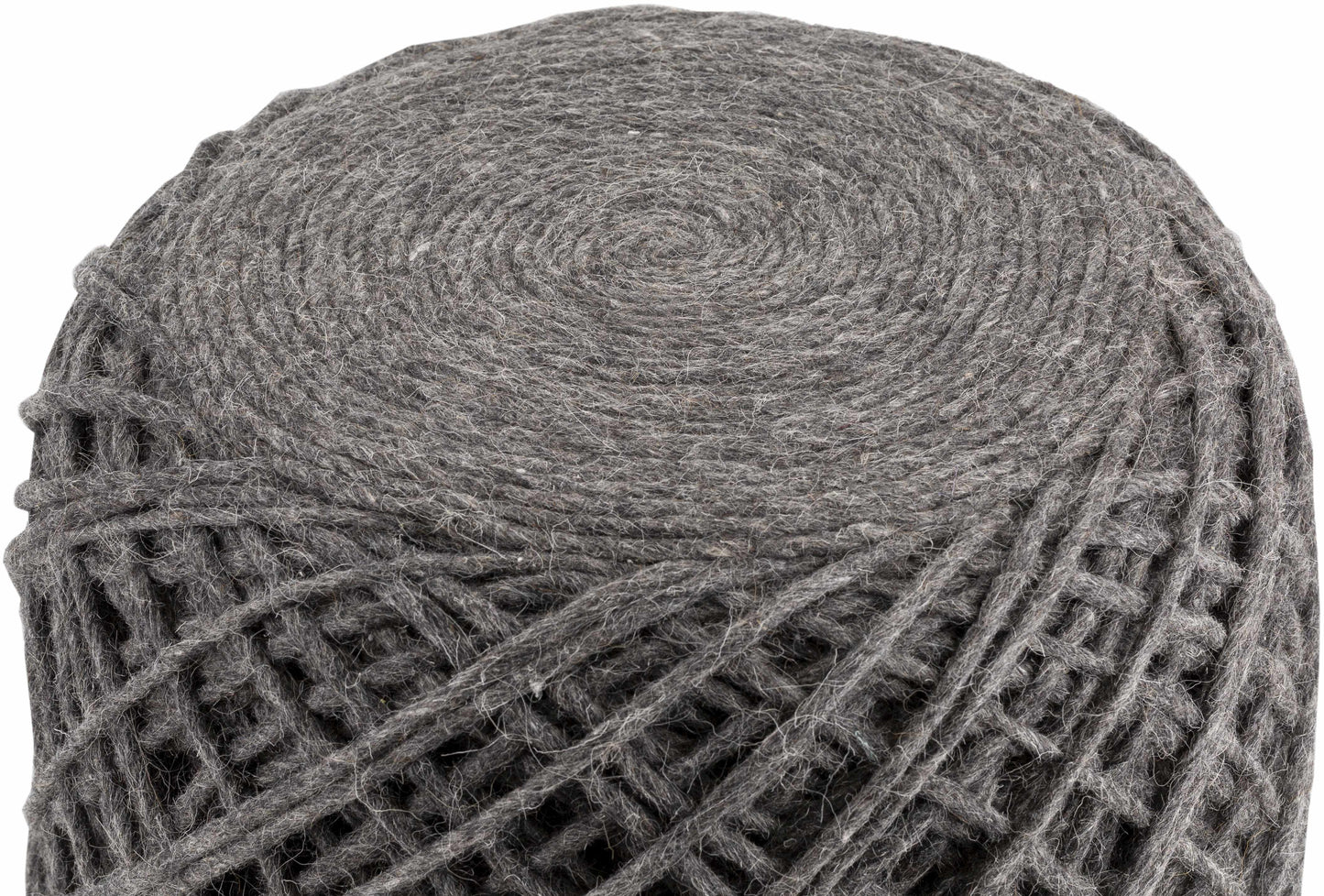 Moapa Charcoal Wool Pouf