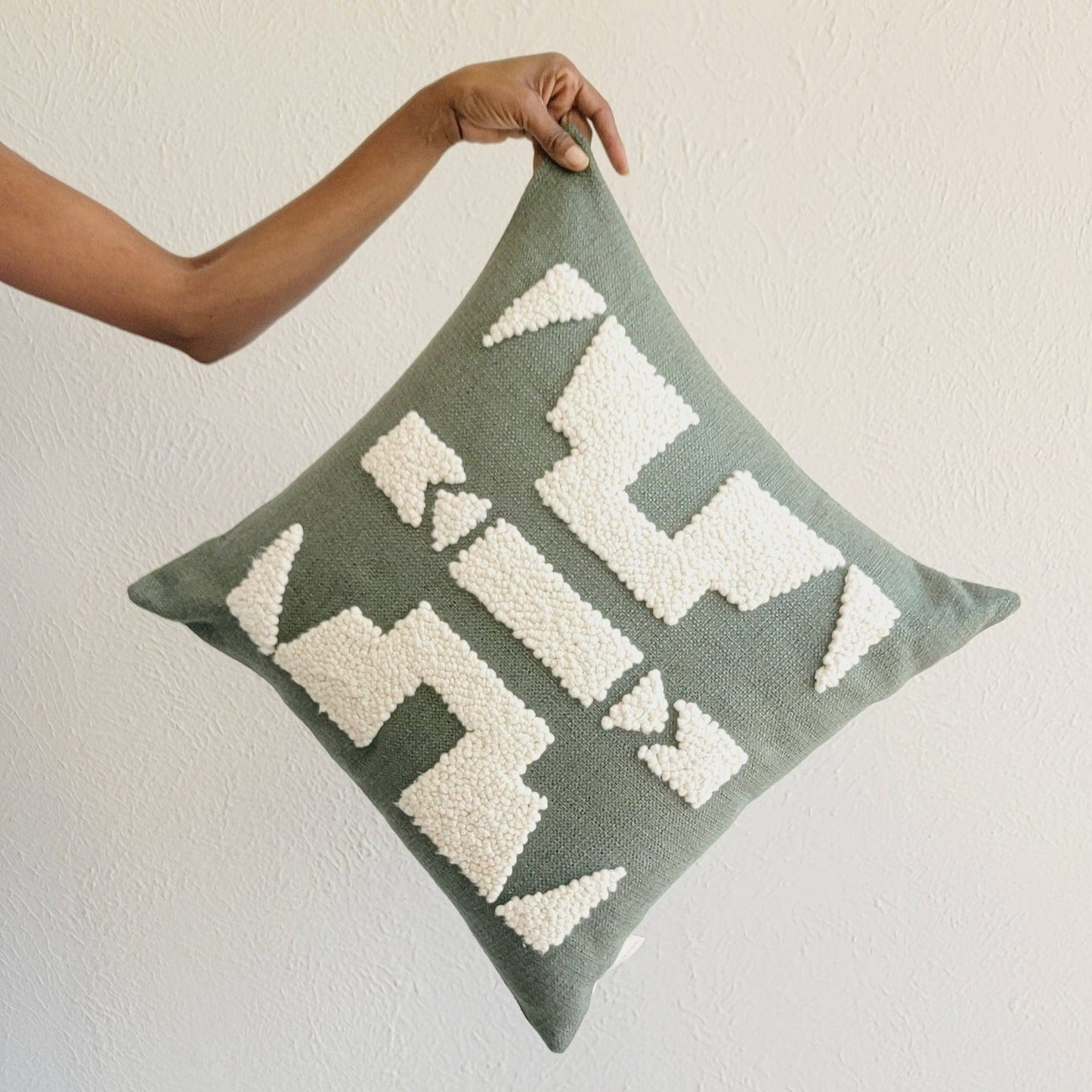 Ndebele Forest Green Throw Pillow