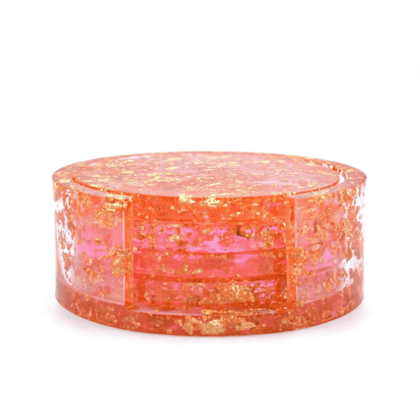 PINK GOLD LEAF COASTER SET