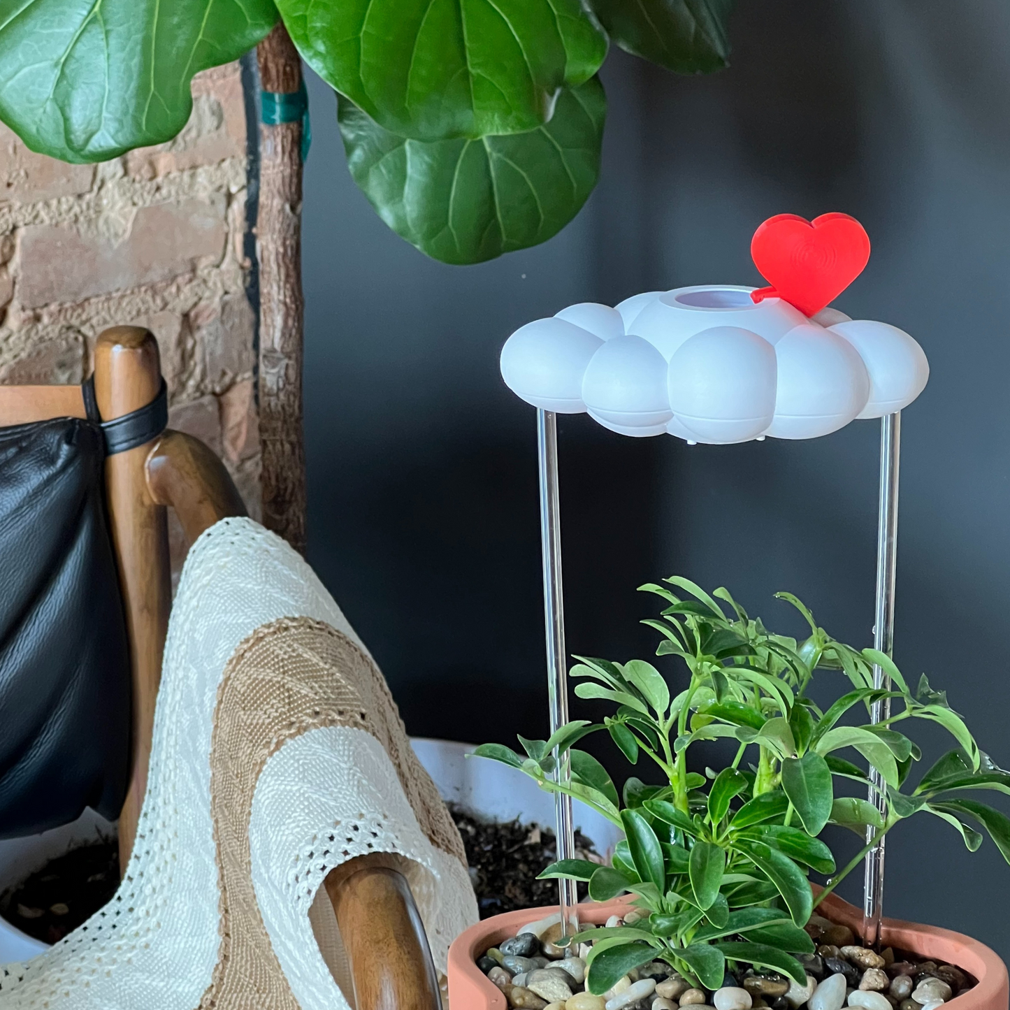 Original Dripping Rain Cloud with Red Heart Charm