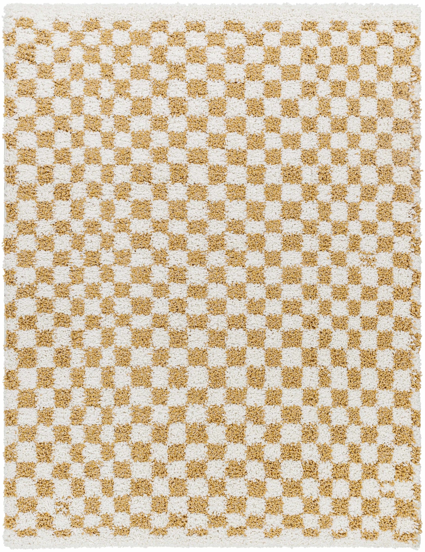 Kieu Mustard & Ivory Checkered Area Rug