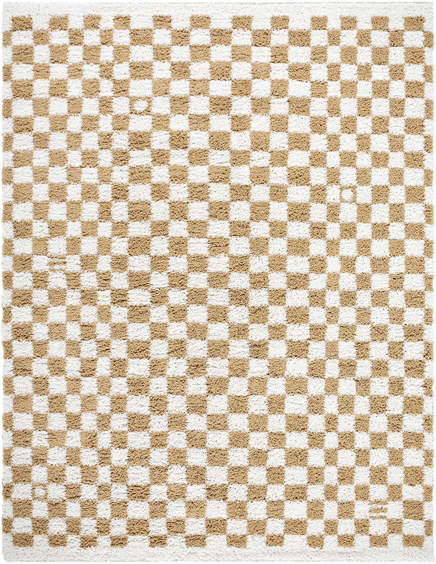 Kieu Mustard & Ivory Checkered Area Rug