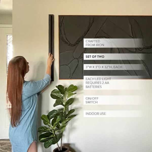 Industrial Battery Operated Wall Sconces, Set of Two