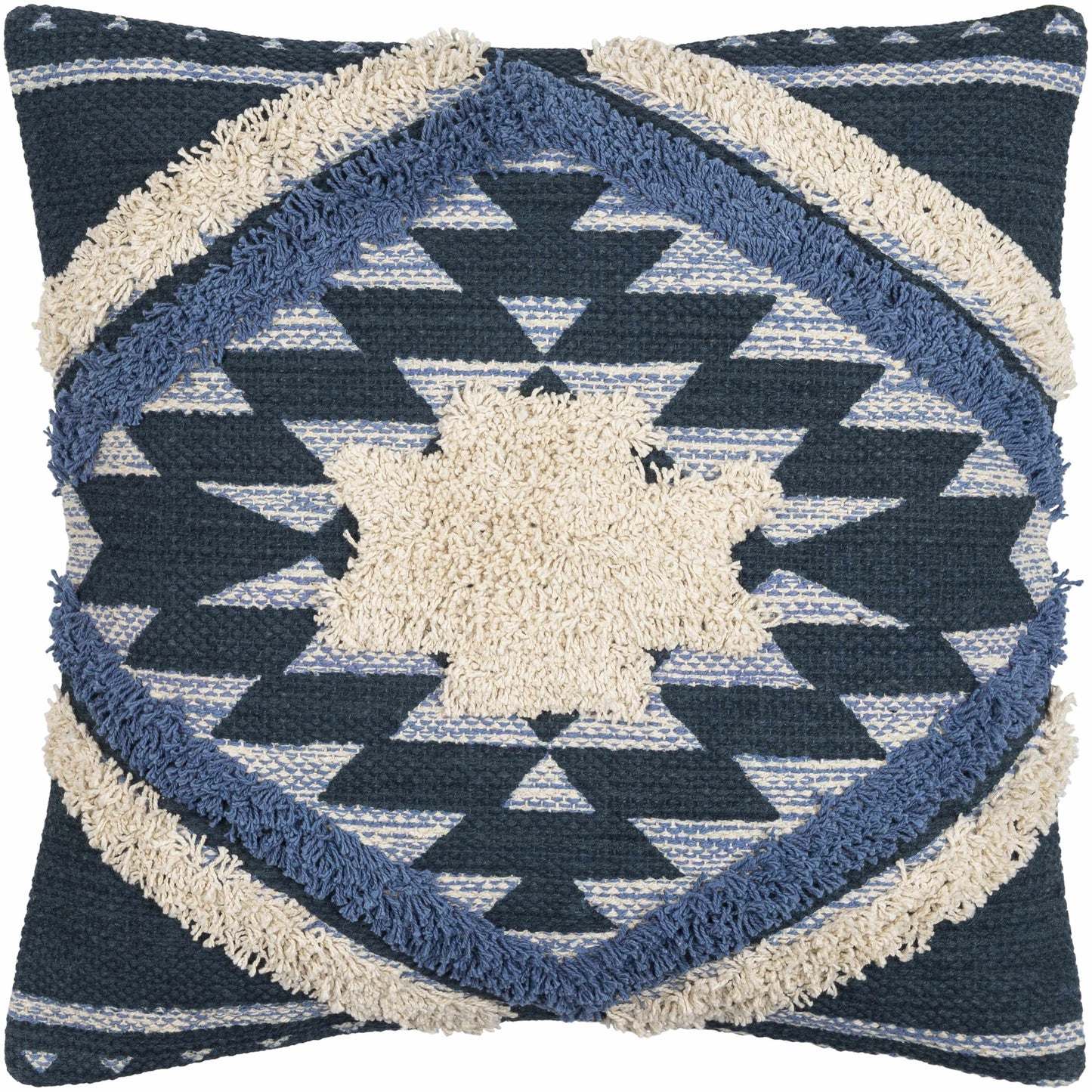 Shepardsville Navy Kilim Pattern Throw Pillow