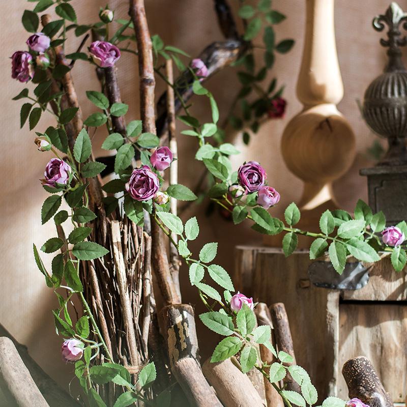 Artificial Silk Rose Vine 57" Long