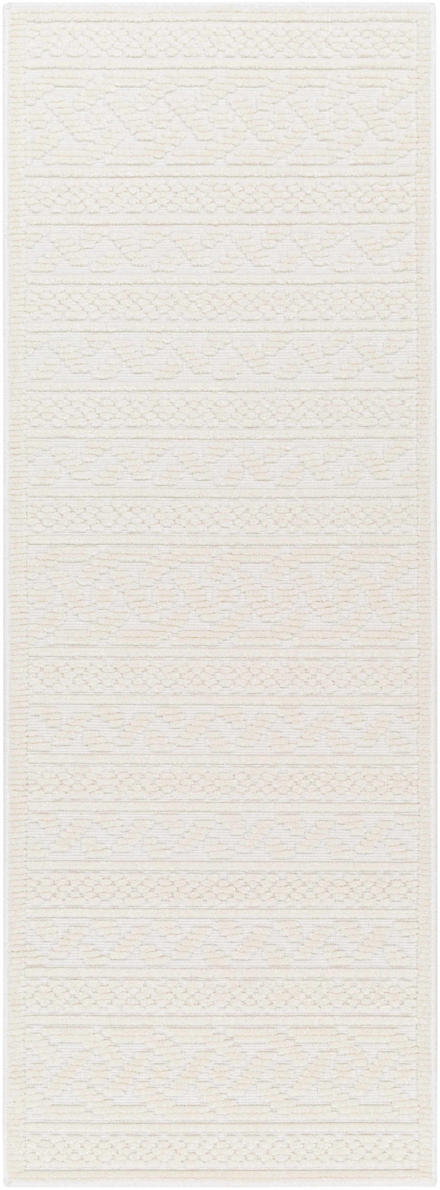 Fadey White 3D Washable Rug