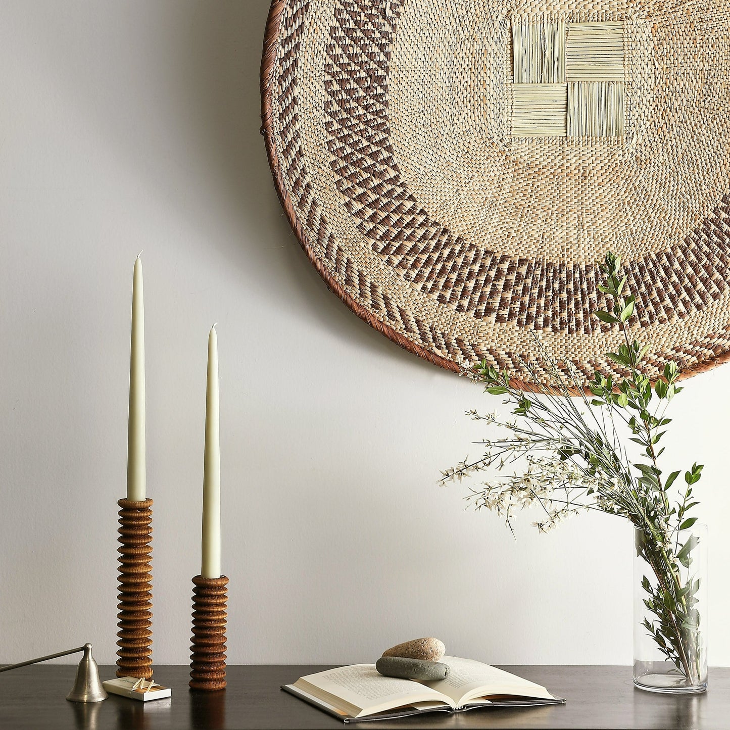 Spiral Pine Modern Wood Candle Candlestick Holder