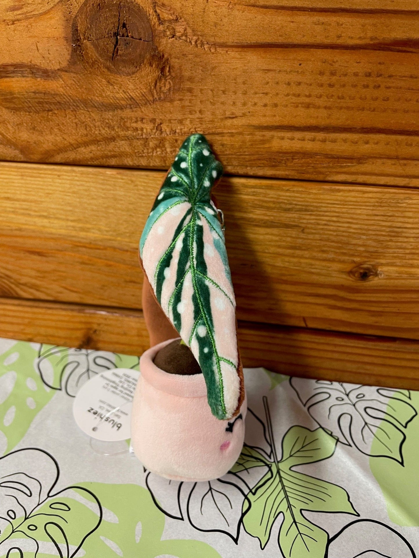 Begonia Variegated Maculata Plush Keychain