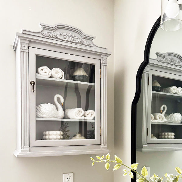 Baroque Elegance Wall Mounted Cabinet with Magnetic Door